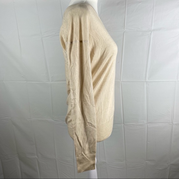 Women's Country Road Off White V-Neck Long Sleeve Wool/Silk Top Size XS - Picture 4 of 8